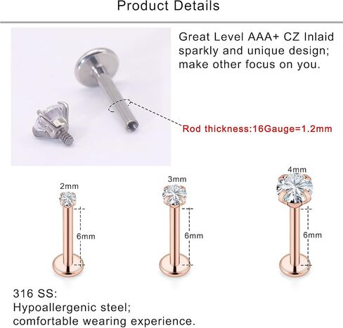 Lcolyoli 16 Gauge Medusa Piercing Jewelry Lip Rings for Women Men Stainless Steel Labret Studs Cartilage Forward Helix Tragus Earrings Monroe Snake Bite Piercing Jewelry 9 Pairs in Saudi Arabia