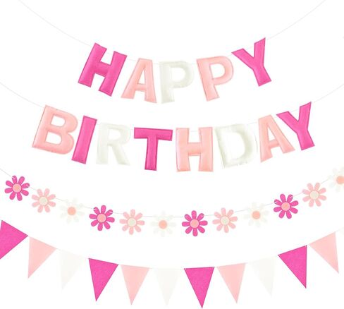 CANREVEL 3 PCS Pre-Strung 3D Happy Birthday Banner Decorations, Rainbow in Kuwait