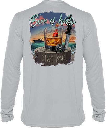 Dive Bar T-Shirt: Mens UV Long Sleeve Protection Shirt in Kuwait