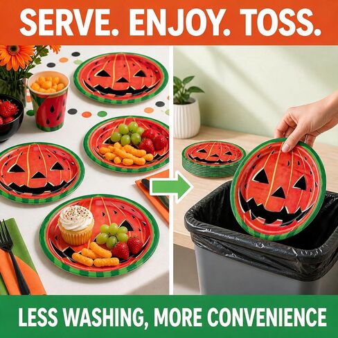 50pcs Watermelon Paper Plates for Halloween Birthday Party Supplies in Saudi Arabia