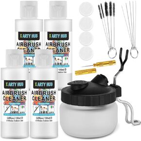 X ARTY HUB Airbrush Cleaning Kit, 16.2 fl oz Cleaner, Cleaning Pot & Tools in Kuwait