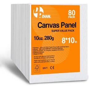 Canvas Boards for Painting 40 Pack, 8 inch x 10 inch Super Value Pack, Artist Canvas Panels for Oil & Acrylic Painting in Kuwait
