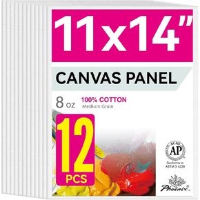 PHOENIX Small Painting Canvas Panels 4x5 Inch, 12 Value Pack in Saudi Arabia