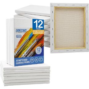 FIXSMITH Stretched White Blank Canvas - 11x14 Inch, 8 Pack, Primed,100% Cotton,5/8 Inch Profile of Super Value Pack for Acrylics,Oils & Other Painting Media in Saudi Arabia