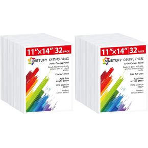 Simetufy 32 Pack 11 x 14 Inch Canvas Boards for Painting Pre-Primed Paint Canvas for Acrylic, Oil, Watercolor, Gouache, Art Supplies for Kids &Adults, Beginners & Artists in Saudi Arabia