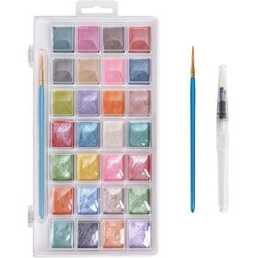 48 Colors Washable Watercolor Paint Set, with 12 Brush Pen & Drawing Pad in Kuwait