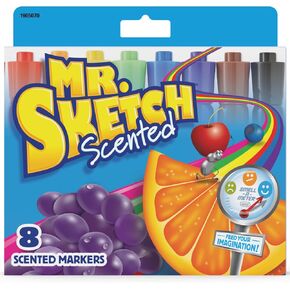 Mr. Sketch Scented Markers, Chisel Tip, Assorted Colors, 12 Count - Fun for Kids, Coloring, Spark Creativity, Arts & Crafts in Kuwait