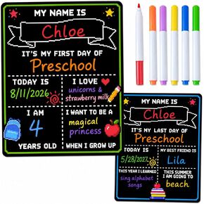 First & Last Day of School Sign, 14×11 Double-Sided Back to School Board in Kuwait