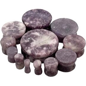 Lobal Domination Pair of Moondevite Stone Plugs Body Jewelry Gauges 8g Thru 1" in Saudi Arabia
