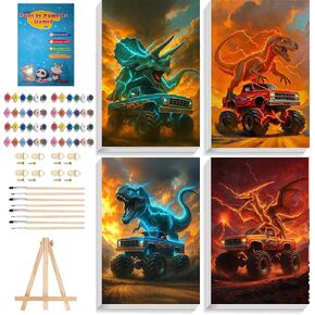 4 Pack Halloween Paint by Number for Kids with Wooden Frame and Easel in Saudi Arabia