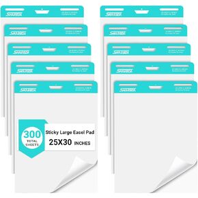 Sticky Easel Pad, 25 in x 30 in,Flip Chart Paper,Sticky Chart Paper for Teachers, Large Self-Stick Easel Paper,Super Sticky & Bleed-Resistant,30 Sheets/Pad,2 Pads in Kuwait