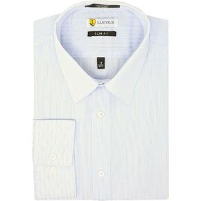 Labiyeur Slim Fit Semi Spread Collar Button Cuff Cotton Men's Dress Shirt in Kuwait