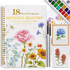 Watercolor Workbook for Beginners,18 Vintage Christmas Water Coloring Book,Relaxing & Easy to Paint Water Coloring Book with 24 Colors-Perfect for Gifting to Creativity & Joy for Adults in Saudi Arabia