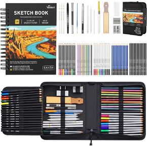 176PCS Art Supplies, Drawing Kit with 3-Color 100 Sheets Sketchbook in Kuwait