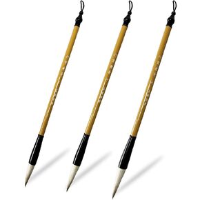 Chinese Calligraphy Sumi Brush,Wolf and Goat Hair 3 Sizes (L M S) in Kuwait