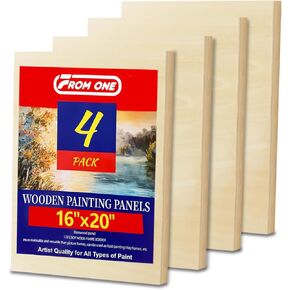 4 Pack 16x20 Basswood Paint Pouring Panels Pre-Sanded Acrylic Oil Resin in Saudi Arabia