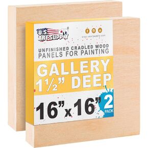 U.S. Art Supply 6" x 6" Unfinished Cradled Wood Panels for Painting in Saudi Arabia
