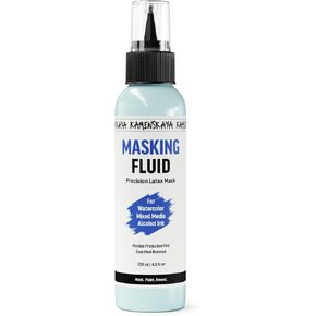 KAMENSKAYA Masking Fluid for Watercolor Painting – Natural Latex Liquid Mask with Precision Pen Applicator – Artist-Developed for Watercolor, Alcohol Ink & Mixed Media – 4 oz / 120 ml in Kuwait