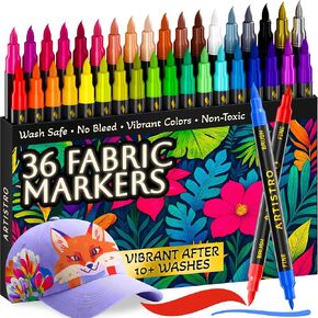 ARTISTRO 36 Acrylic Paint Markers, Clothing Dyeing Set, Brush & Fine Tip in Kuwait