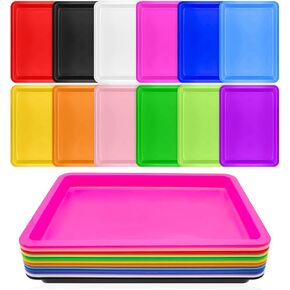 12 Pack Large Stackable Plastic Art Trays,Colorful Stackable Craft Trays in Saudi Arabia