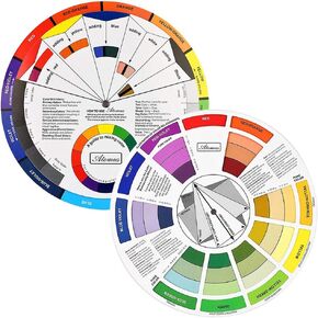 JimKing Creative Color Wheel, Paint Mixing Learning Guide, Art Class Teaching Tool for Makeup Painting Tattoo,Blending Board Chart Color Mixed Guide Hardboard(9.25inch) in Saudi Arabia