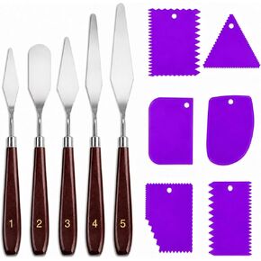 Painting Palette Knife- 5pcs Palette Knives With 6 Plastic Scrapers Set in Saudi Arabia