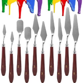 10PCS Palette Knife, Stainless Steel Painting Knife Set, Flexible Spatula Pallet Knife, Metal Artist Knives, Oil Painting Accessories Color Mixing Scraper for Oil, Canvas, Acrylic Painting By CUALORK in Kuwait