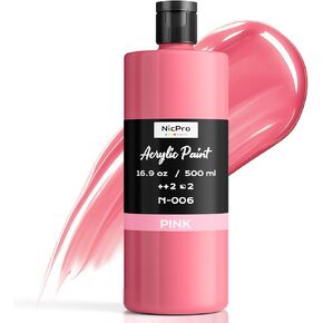 Nicpro White Large Acrylic Paint (16.9oz, 500ml), Rich Pigments, Non Toxic in Kuwait
