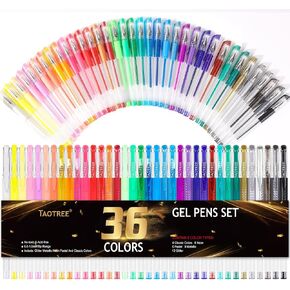 Taotree Glitter Gel Pens, 32 Colors Neon Glitter Pens, Colored Gel Markers in Kuwait