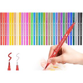 Piochoo Dual Brush Marker Pens for Adult Coloring Books,24pcs Markers in Kuwait