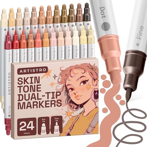 ARTISTRO 36 Multicolor Dual-Tip Acrylic Paint Marker Pens in Kuwait