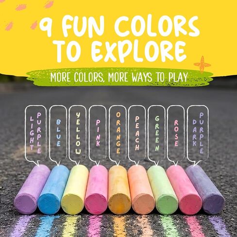Kid Made Modern Non Toxic Sidewalk Chalk Bucket (24 Count) - Washable Colored Chalk Bulk Set for Kids and Toddlers Outdoor Games in Saudi Arabia