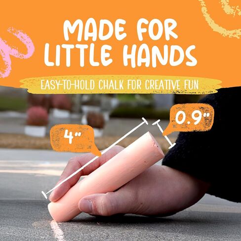 Kid Made Modern Non Toxic Sidewalk Chalk Bucket (24 Count) - Washable Colored Chalk Bulk Set for Kids and Toddlers Outdoor Games in Saudi Arabia