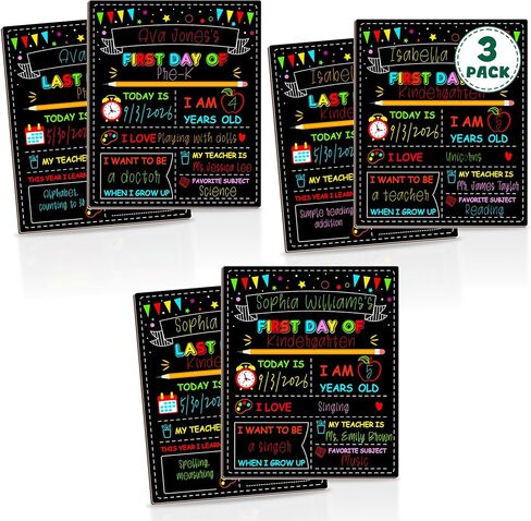 Double-Sided First Day of School Board, 12 × 10 Inches Back to School Sign in Saudi Arabia
