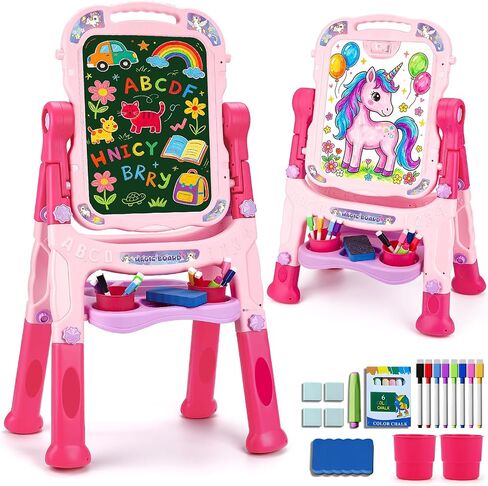 Art Easel for Kids Age 3-4 Magnetic Double-Sided Drawing Board Gifts in Saudi Arabia
