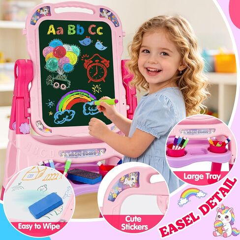 Art Easel for Kids Age 3-4 Magnetic Double-Sided Drawing Board Gifts in Saudi Arabia