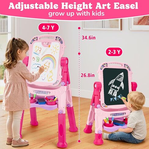 Art Easel for Kids Age 3-4 Magnetic Double-Sided Drawing Board Gifts in Saudi Arabia