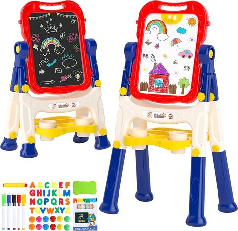 Easel for Kids Toys, Double-Sided Magnetic Painting Board in Kuwait