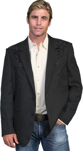 Scully Men's Floral Embroidered Western Jacket - P-733Blk in Kuwait