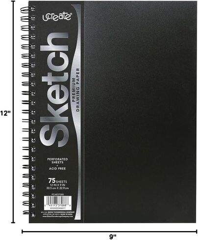 UCreate Fashion Poly Sketch Book, Rose Gold Dots, 9'' x 12'', 75 Sheets in Kuwait