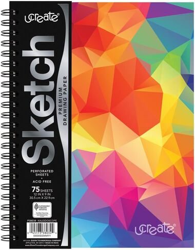 UCreate Fashion Poly Sketch Book, Rose Gold Dots, 9'' x 12'', 75 Sheets in Kuwait