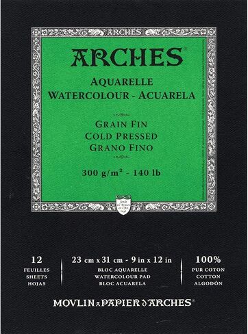 Arches Watercolor Paper Pad, 140 pound, Cold Press, 9"x12" in Saudi Arabia