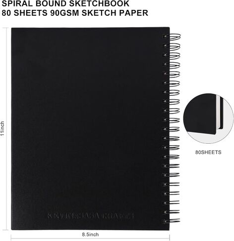 Hardbound Sketch Book, Spiral Bound, 8.5x11 inches in Kuwait