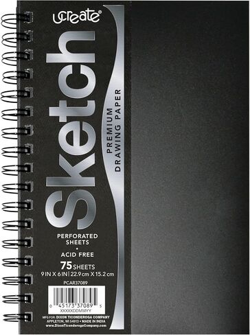 UCreate Fashion Poly Sketch Book, Rose Gold Dots, 9'' x 12'', 75 Sheets in Kuwait