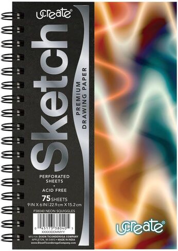 UCreate Fashion Poly Sketch Book, Rose Gold Dots, 9'' x 12'', 75 Sheets in Kuwait
