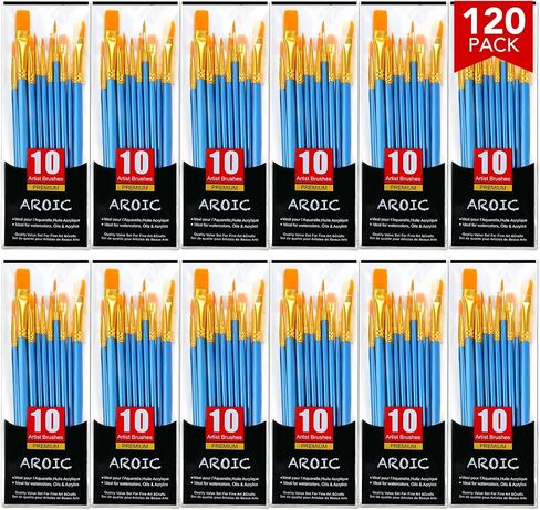 AROIC 10 Pcs Paint Brushes, Acrylic Oil Watercolor Painting Brush Set in Saudi Arabia