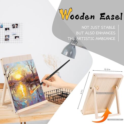 Paint Set for Kids & Adults with 18 Acrylic Paints,Canvas & Easel in Saudi Arabia