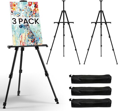 RRFTOK 17-66 Inch Adjustable Art Easel Stand for Painting and Sign, Black in Kuwait