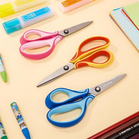 7" Real Left-Handed Kids Scissors Ages 8+ for School, Pointed Tip, 3-Pack in Saudi Arabia