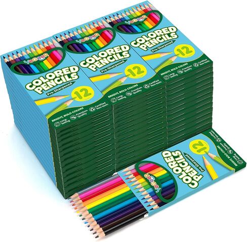 YEGEER 528 Count Colored Pencils Bulk, 12 Assorted Colors, 44 Packs Pre-sharpened Coloring Pencils Set for Kids and Adult, Teachers Essential Classroom Prizes, Back to School Supplies (528) in Saudi Arabia